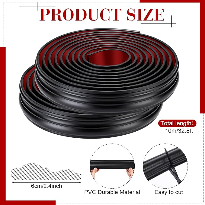 32.8ft x 2.36 Inch Flexible Peel and Stick Molding Trim for Wall, Baseboard, Backsplash, Tile Edge, Chair Rail, Mirror-self Adhesive Trim for Bathroom Wall Door Floor Corner Window, Black - Image 2