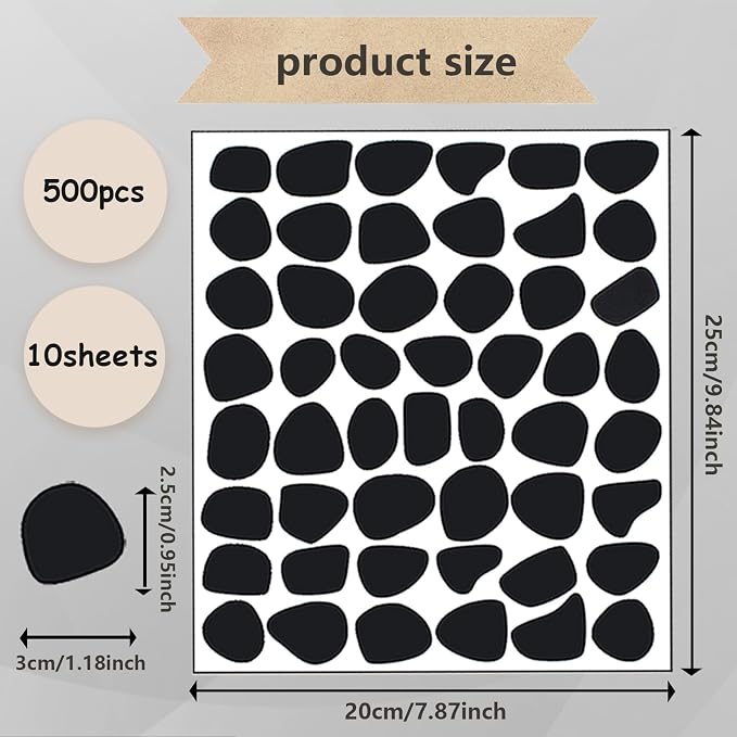 500 Pieces Black Irregular Dots Wall Sticker Irregular Polka Dots Wall Stickers Wall Decal Wall Decor Peel and Stick Stylish for Bedroom Home Classroom Decoration - Image 2