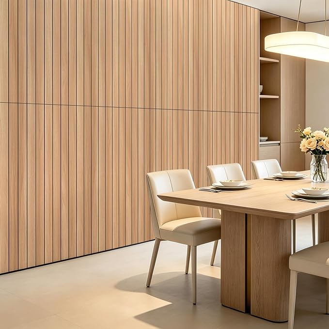 AMZDEPOT Peel and Stick Wood Panels for Wall, 6 Pack, Oak | Self-Adhesive Slat Wall Panels, PVC Thick, 3D Wood Grain Wallpaper, for Walls and Ceilings, 48"x15.75", Packed in Long Boxes - Image 9