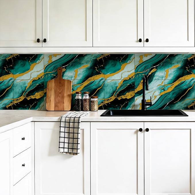 2.4mm Thick Marble Peel and Stick Backsplash, 30-Pack Self-Adhesive PVC Foam Wall Panels for Kitchen Backsplash, Bathroom, Living Room (11.8" x 11.8") - Image 2