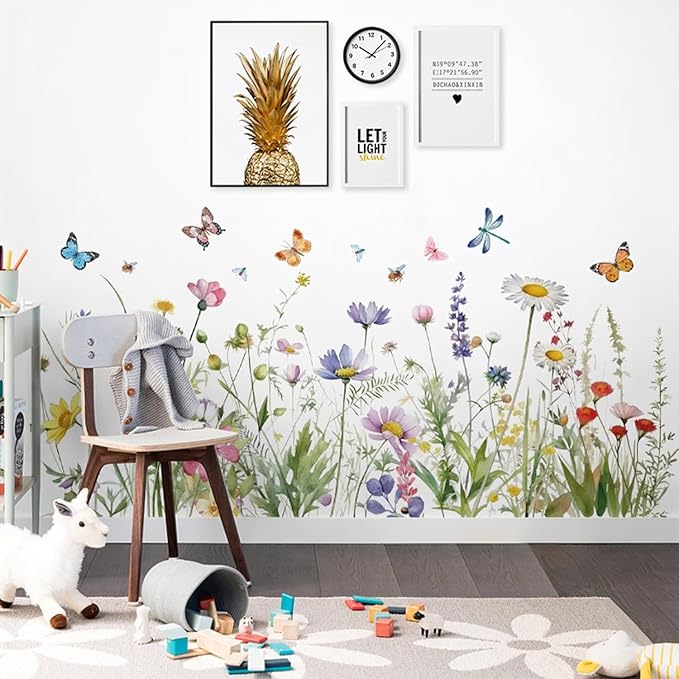 Arawat Flower Wall Murals Peel Plant Wall Stickers Room Wall Decals Decor for Bedroom Wall Stickers for Living Room Wall Decor Stickers & Murals 3D Wall Art as Decorations - Image 3