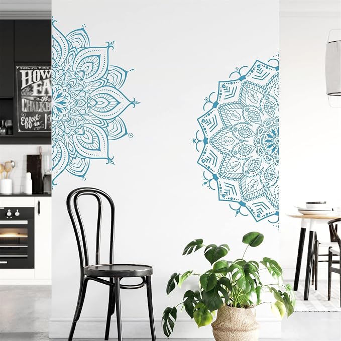 Large Mandala Wall Stickers Mandala Window Decals Yoga Room Wall Decoration | Headboard vinyl decoration, lotus peel and stick stickers, removable self adhesive decals, for bedroom living room yoga room - Image 8
