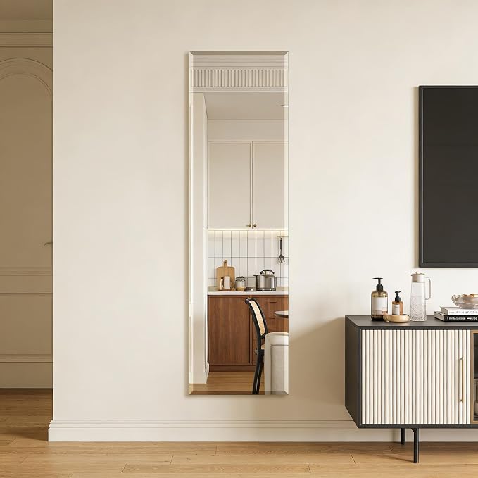 Frameless Full Length Mirror for Wall, 55x16 Inch Bathroom Vanity Mirror - Image 3