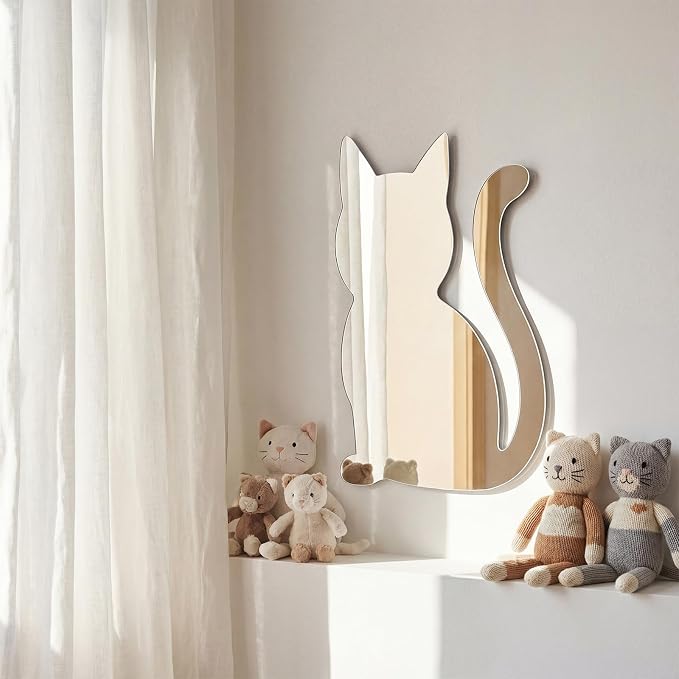 Cat Mirror for Wall Acrylic Non-Glass Unbreakable, Cute - Image 4
