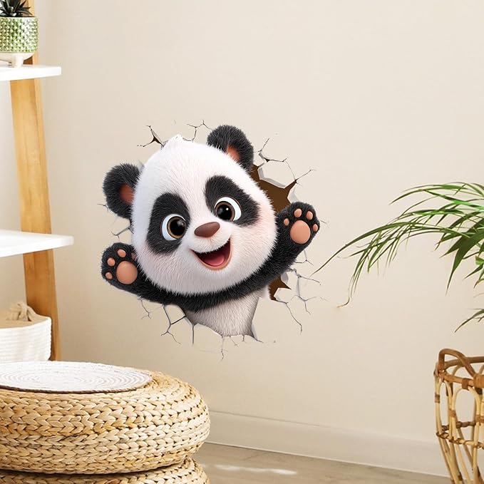 Cute Panda Wall Decals Stickers, Cartoon Animal Wall Art Peel and Stick, Removable Vinyl Wall Decor for Bedroom, Living Room, Playroom, Home Decoration - Image 9