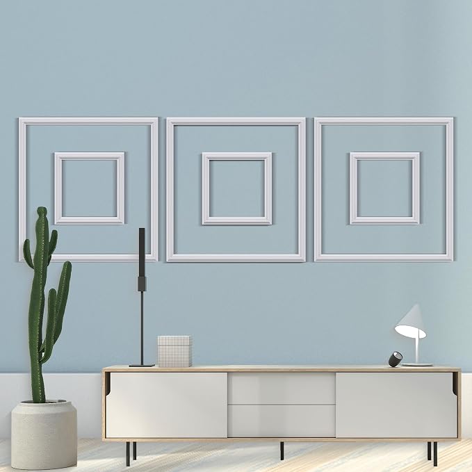 3 Set Panels Peel and Stick Premade Wainscoting Accent Wall Panels for Interior Wall Decor Easy DIY Build and Picture Frame Door Decor (20 x 20 + 10 x 10in) - Image 7