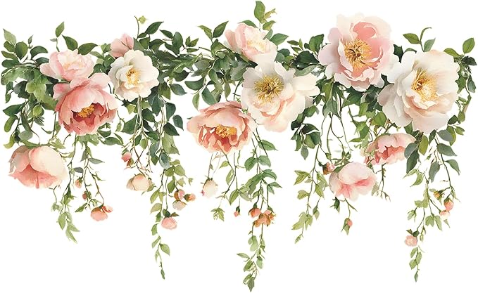 Flower Wall Decals, Removable PVC Stickers Indoor Decor | Vivid Rose Print, Peel and Stick Wall Decals Murals Art Decor , Wallpaper for Girls Bedroom Living Room Kitchen TV Background - Image 3
