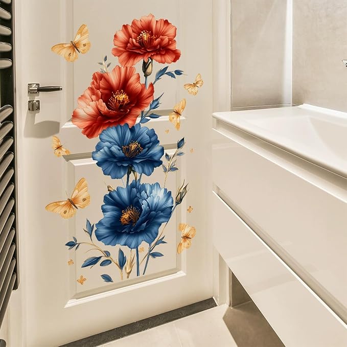 TUOKING Flowers Wall Stickers Decor,Removable Wall Murals | Peel and Stick Modern Vinyl Wall Art Decal Home Decor for Kitchen,Bedroom,Living Room(h27) - Image 3