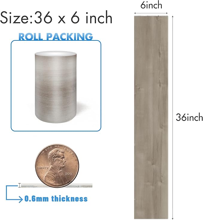 Lareko Peel and Stick Floor Tile, Waterproof Vinyl Plank Flooring | 12-Pack 18 Sq.Ft Self-Adhesive Laminate Vinyl Tiles,Realistic Wood Grain for DIY Bathroom, Laundry Room & Rental Upgrades - Image 2