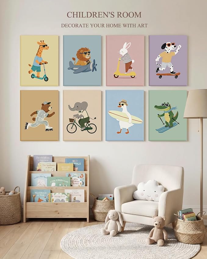 VIYYIEA Acoustic Art Wall Panel, Cute Animal Sound Absorbing Board | 48×32 in Kids Playroom Funny Decor Panels for Toddler Nursery Decor, Bedroom , 8Psc Acoustical 3D Aesthetic Bulletin Board - Image 4