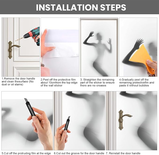3D Door Stickers, Peel and Stick Wallpaper ，Self-Adhesive Mural PVC Waterproof Wall Poster for Home Decor 30.3" W x 78.7" H - Image 5