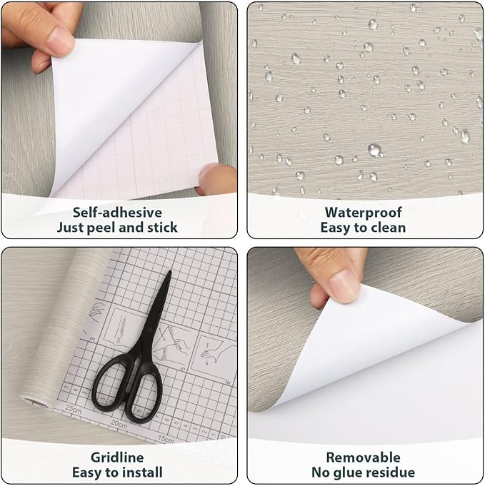 Arthome Light Oak Wood Peel and Stick Wallpaper 16.5" x 393" | Covers 46.8 sq ft.,Decorative Vinyl Film for Countertop,Cabinets,Shelf,Drawer Liner,Easy to Clean Removable Wall Covering - Image 7