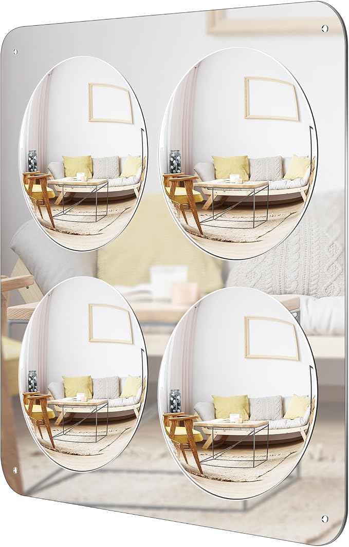 Yookeer 4 Bubbles Sensory Wall Mirror Funny Acrylic Mirror 20'' for Living Room Bedroom Home Decor Birthday by Yookeer