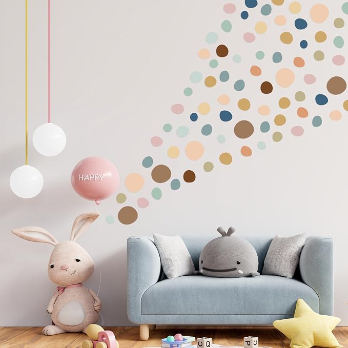 TaoBary 15 Sheet 300 Pcs Irregular Polka Dot Boho Wall Decals,Boho Color | Removable Modern Vinyl Boho Wall Stickers Terrazzo Pattern for Playroom Bedroom - Image 6