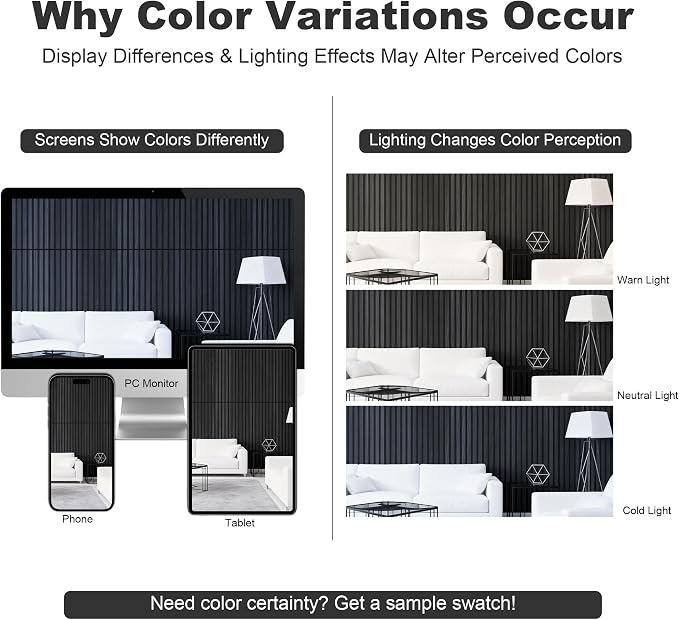 WoveN SounD Acoustic Wall Panels, Black Oak, 10 Pack, 47.2x23.6 in | Self-Adhesive, Peel and Stick, NRC 0.95, Premium Sound, Echo Proof, Slat Decor, Studio, Home, Office, Media Room - Image 7