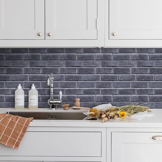 COMSTICKC 3D Faux Brick Wall Panels Peel and Stick, 10 Pcs 11.8" x 11.8" | Not Real Brick, Lightweight PVC Brick Sticker, Decorative Wall Wallpaper for Quick DIY Wall Upgrades, Cover 9.7 sq ft - Image 2