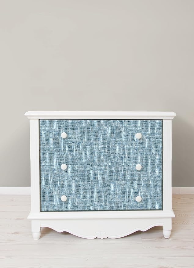 NuWallpaper NU2918 Navy Poplin Texture Peel & Stick Wallpaper, Blue - Image 9