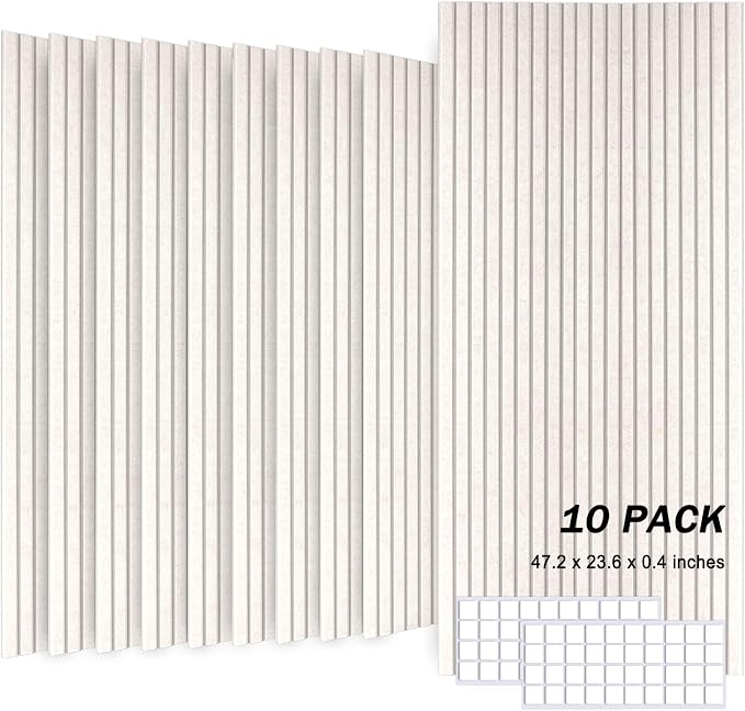 Large Acoustic Panels, 48"X24"X0.4" Sound Proof Foam Panels for Walls, Sound Dampening Panels, Soundproof Wall Panels for Home Studio&Office Decor. (Light Camel, 10) by Unknown