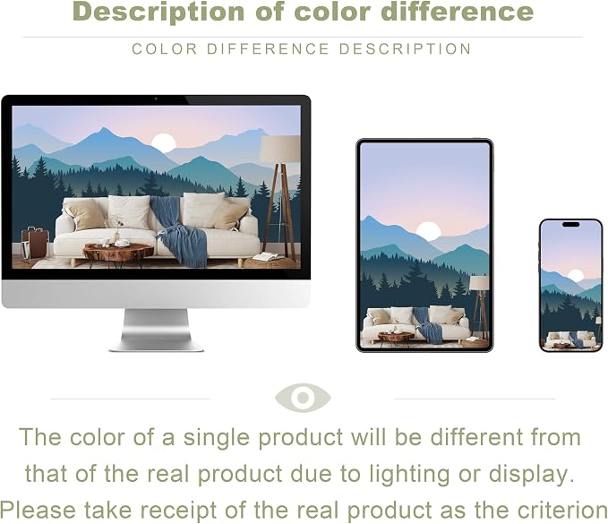Mountain Landscape Peel and Stick Wallpaper Blue Forest Wall Mural | 173"x108", Self Adhesive Canvas, for Bedroom Living Room Bathroom, Seamless, No overlapping - Image 5