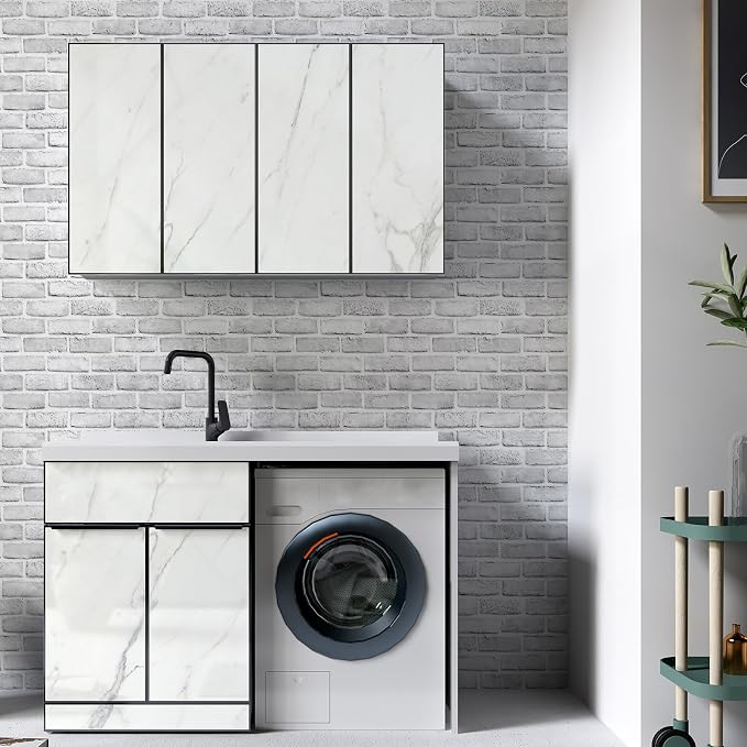 Hopeak White Brick Wallpaper, Self-Adhesive Peel and Stick Wallpaper Waterproof and Removable Good for Home Decoration and Furniture Renovation (17.5 x 394Inch) - Image 5