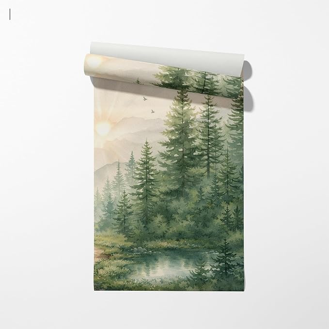 Pine Forest Wall Murals Peel and Stick Canvas Wallpaper | Large Removable Woodland Mural for Living Room Bedroom Office Home Decor and Accent Walls in Multiple Standard Sizes - Image 7