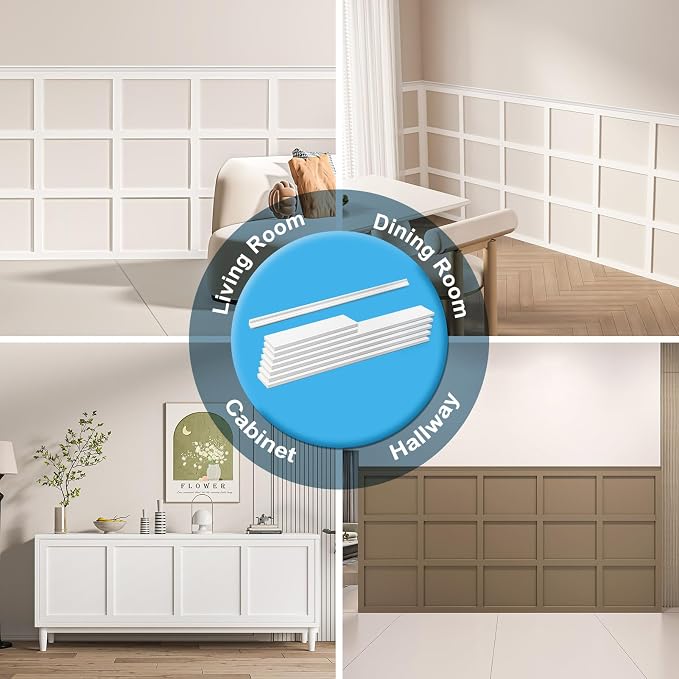 Art3d Pre-Cut Board and Batten Wainscoting Panel, Covers 10 ft, White | Polystyrene, Lightweight, Effortless Installation, Shock-Resistant, Long-Lasting, Ideal for Living Rooms, Bedrooms - Image 6
