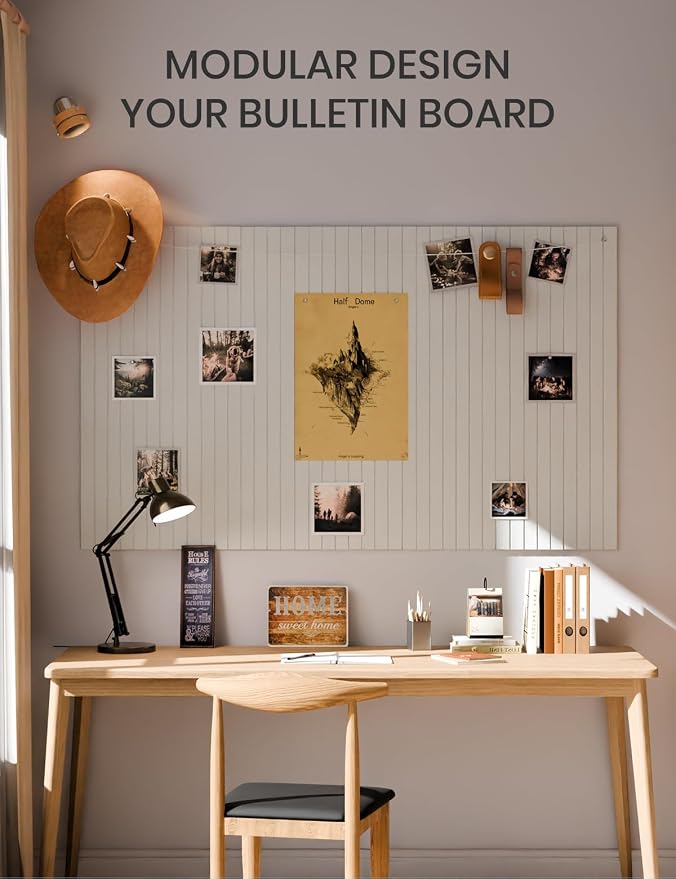 Fluxynara 36" x 24" Large Felt Bulletin Board, Cold White | 6 Pack Cork Board Alternative with 30 Safe Adhesive Tabs, Pin Boards for Wall Decor, Home, Office, Classroom,Dorm - Image 6