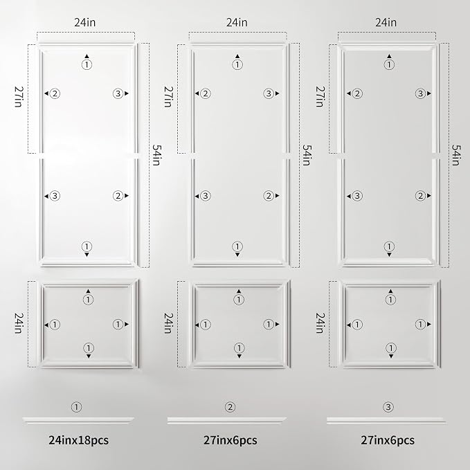 RELIANCER Peel and Stick Wall Molding Kit,30PCS Pre-Cut Door Molding Panels,3D Moulding Wainscoting Panel,Self Adhesive Walls Moulding Trim,Wall Modular Frames for Interior Walls Decor Home Bedroom - Image 2