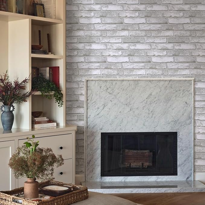 COMSTICKC 3D Peel and Stick Faux Brick Wall Panels for Quick DIY Wall Decor | Gray-White, 10 Pcs 15.7" x 11.8", Not Real Brick, Lightweight PVC Decorative Wall Sticker for Wall Makeover,Cover 12.9 sq ft - Image 7