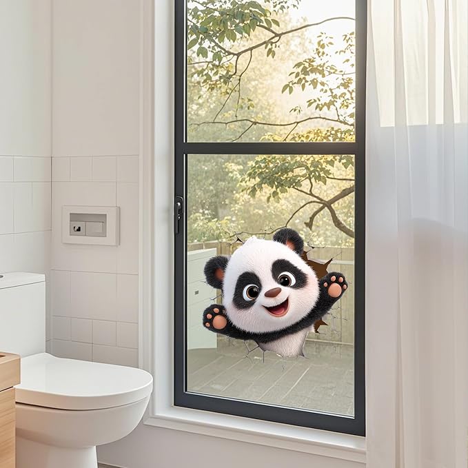 Cute Panda Wall Decals Stickers, Cartoon Animal Wall Art Peel and Stick, Removable Vinyl Wall Decor for Bedroom, Living Room, Playroom, Home Decoration - Image 6