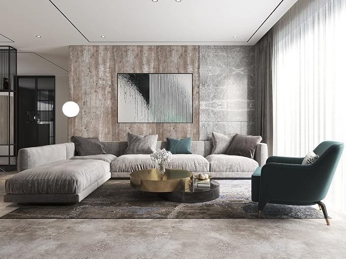 Dimoon Wallpaper 118" x17.7''Wood Wallpaper Brown Thicken Grey Dark Wood Contact Paper Gray Brown Wood Plank Wood Peel and Stick Wallpaper Removable Rustic Wood Grain Self Adhesive Cabinet Vinyl Roll - Image 5