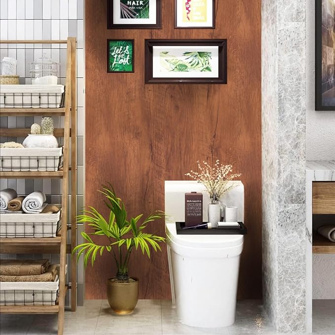 Wood Grain Contact Paper Peel and Stick Wallpaper for Cabinets Furniture | 17.7"x236" Brown Self-Adhesive Removable Vinyl Film Decor for Countertops Drawers Shelf Liner Home Furniture Renovation - Image 7