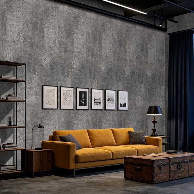 Arthome Concrete Gray Peel and Stick Wallpaper 16.5" x 393" | Covers 45 sq ft,Removable Contact Paper,Great for Full Accent Walls,Long Hallways or Large Furniture Flips - Image 5