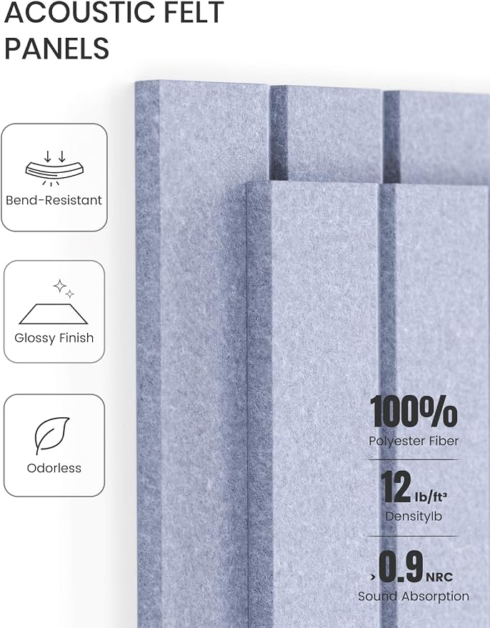 Fluxynara 48" x 36" Large Felt Bulletin Board, Soft Periwinkle | 12 Pack Cork Board Alternative with 60 Safe Adhesive Tabs, Pin Boards for Wall Decor, Home, Office, Classroom,Dorm - Image 5