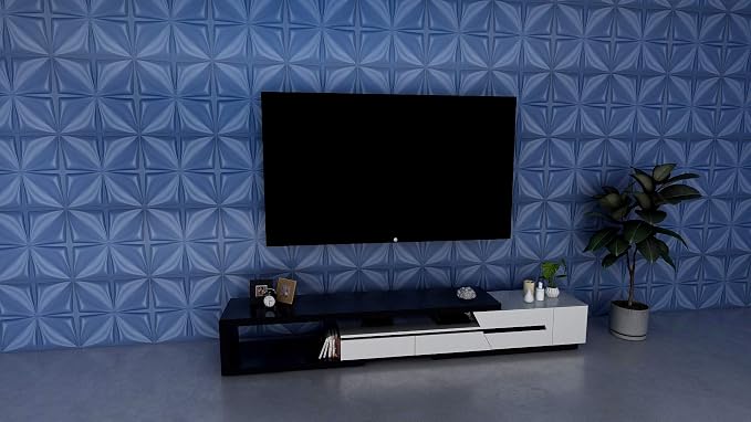 Art3d Navy Blue 3D Wall Panel PVC Flower Design Cover 3 Sq Meter, for Interior Wall Decor in Living Room, Bedroom, Lobby, Office, Shopping Mall - Image 7