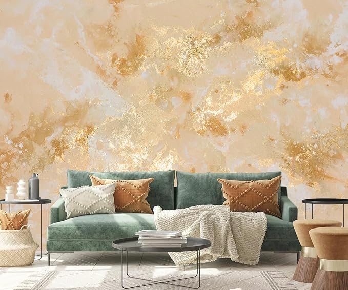 PYFFYP-Gold Marble Peel and Stick Wallpaper murals Abstract Art Sticker | For bathroom bedroom,Self adhesive paper - Image 3