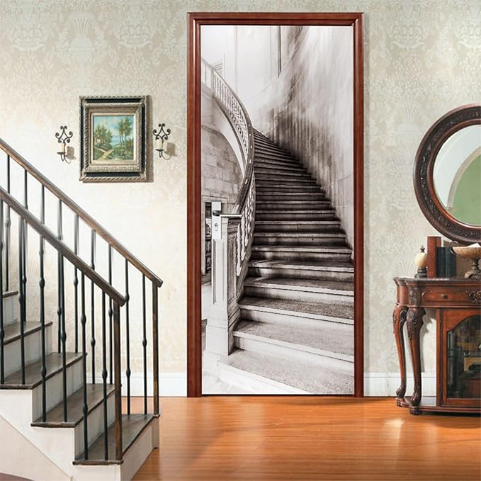 TUOKING Door Sticker,Peel and Stick Removable Vinyl Door Decals | Wallpaper Waterproof Self-Adhesive Mural for Home Decor,Wall Covers Poster,30.3" W x 78.7" L, Set of 2 Sheets - Image 4