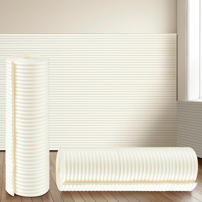 19.7 x 78.7 Inch Wall Padding for Kids, White, 1 Roll | Anti Collision Wall Padding Padded Wall Panels 3D DIY Headboard for Autism Playroom Nursery Bedroom Living Room Corner Guards by Unknown