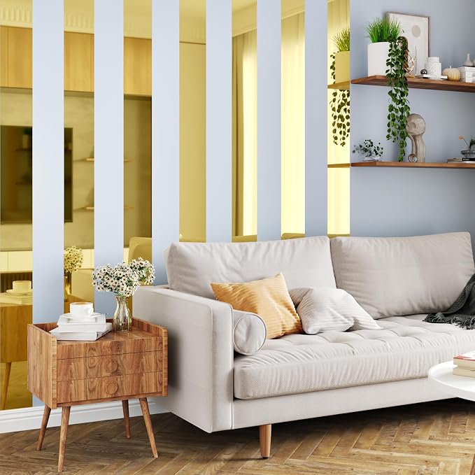 WESTICK Gold Mirror Tape Border Bathroom Peel and Stick Gold Wallpaper Borders Waterproof Flexible Glossy Mirror Frame Border for Classroom Kitchen Home Decoration DIY Gift Wrap Trim 4" x 394" - Image 5