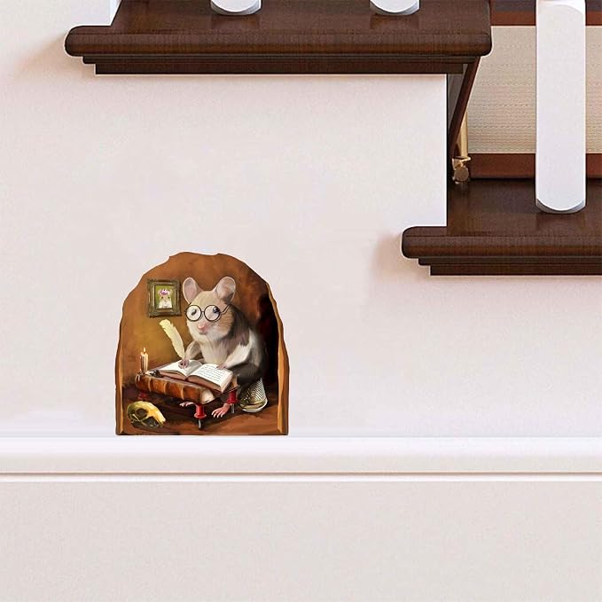 Mouse Reading Book, Wall Decor Sticker Decal, Kids Room, Classroom, Home, Bedroom, Bookcase, Book Lover, of Mice and Men, Children, Adorable, (Novelist Mouse) - Image 3