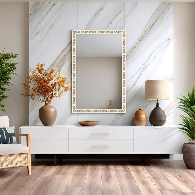 White Gold Peel and Stick Crown Molding Trim, 13.1 ft X 1.8" - Image 2
