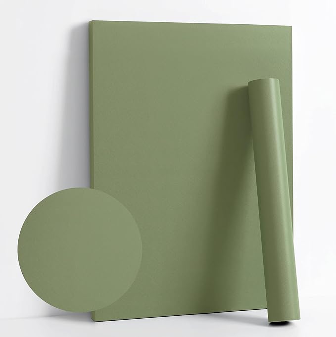Dimoon 236''x17.7'' Green Peel and Stick Wallpaper Contact Paper Modern Self Adhesive Wall Paper Removable Renter Friendly Textured Solid Color Shelf Cabinet Vinyl Roll (236''x17.7'',Olive Green) by DIYYOURMOON