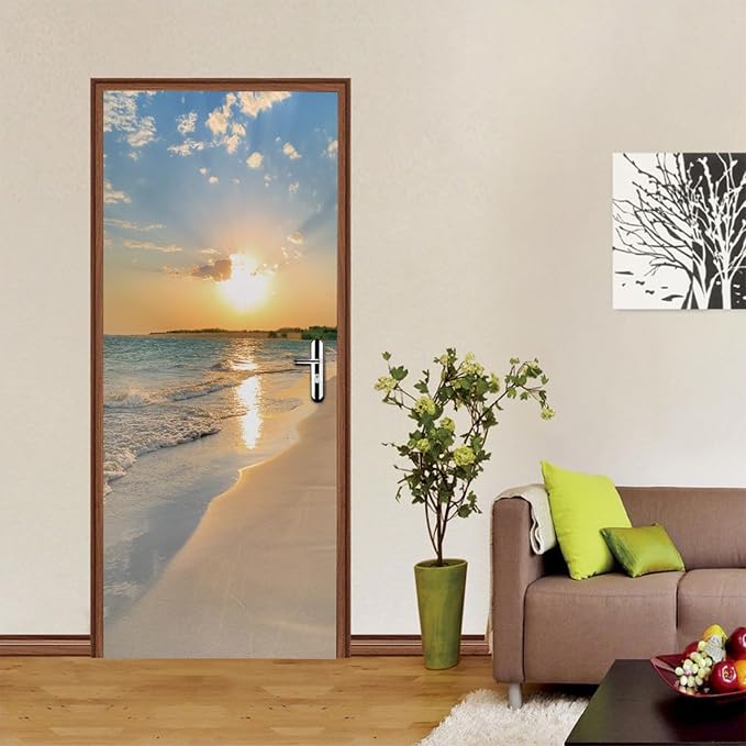 TUOKING Door Sticker,Peel and Stick Removable Vinyl Door Decals | Wallpaper Waterproof Self-Adhesive Mural for Home Decor,Wall Covers Poster,30.3" W x 78.7" L, Set of 2 Sheets by TUOKING