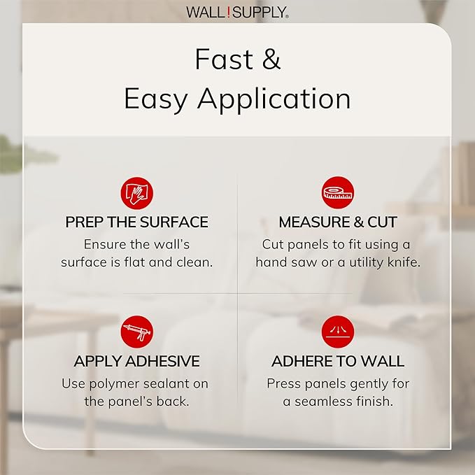 Wall!Supply 3D Flow Line Wall Panels, 12-Pack, Cashmere | Lightweight XPS Foam, Wallpaper Alternative, Easy DIY Installation, Covers 32.29 Sq Ft, for Living Room, Bedroom, Office - Image 4