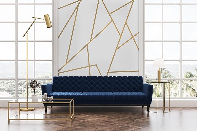 Gold Wall Decal Peel and Stick | Geometric Line Wall Sticker | Metallic Line Wall Decals - Image 2