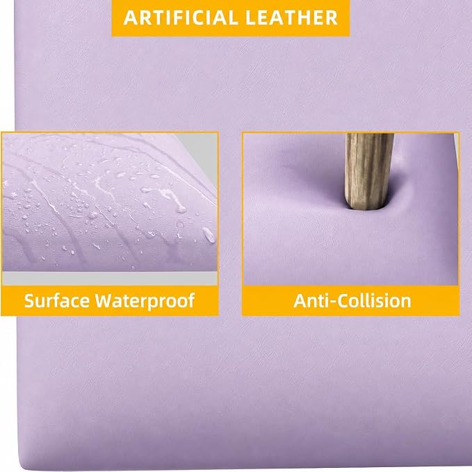 Anti Collision Wall Padding for Kids, Upholstered 3D Wall Panels | 4 Packs 7.8'' x 15.7'' Peel and Stick Headboard, Self Adhesive Wall Pads for Kids, Bedroom, Living Room, Light Purple - Image 4