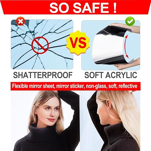 YENHOME Flexible Mirror Stickers, Silver, 17.7" x 200" Peel and Stick Mirror Paper, Non-Glass Adhesive, Waterproof, Removable, Perfect for Walls, Cabinets, Appliances - Image 2