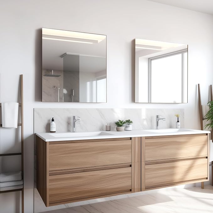 20 x 20 inch Frameless Glass Wall Mirror for Bathroom Sink, 1Pcs - Image 2