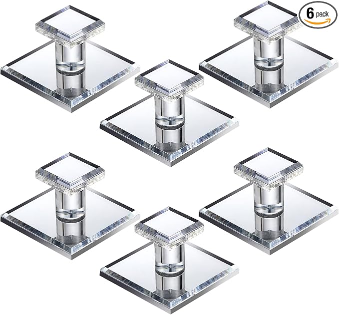 Tatuo 6 Pcs Stick on Knobs Adhesive Cabinet Handles, 1.75'' X 1.75'' by Tatuo