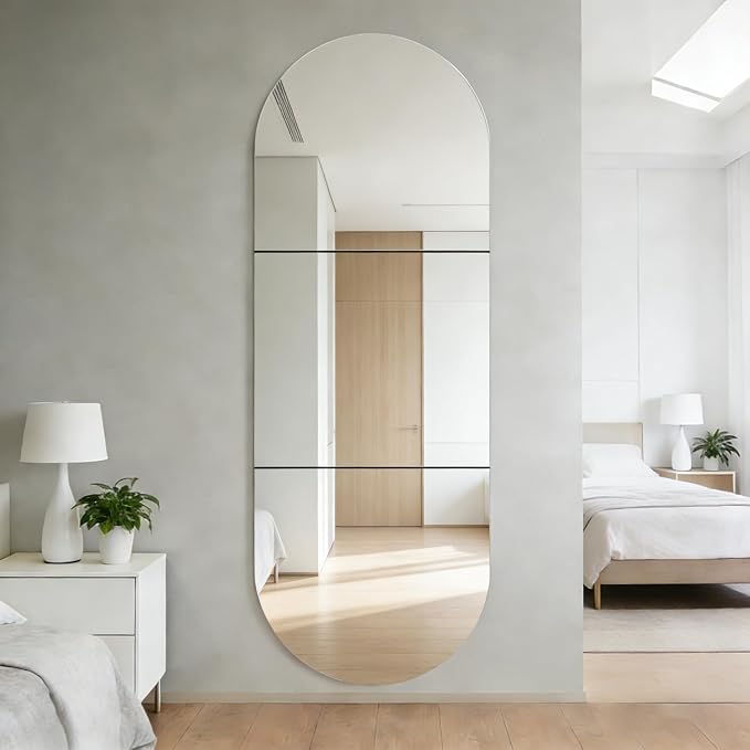 3-piece set of acrylic wall mounted mirrors, 18x18 inch self-adhesive frameless square combined with curved makeup lenses, flexible plastic lenses for bedrooms, home use, gym doors (3pcs - 18‘’×18‘’) - Image 6